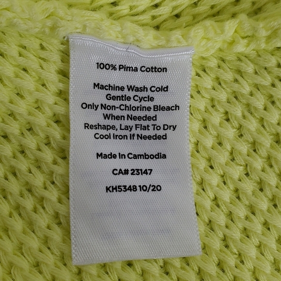 Talbots Plus Solid Citrus Honey Shaker Stitch Sweater 2X Pima Cotton Long Top - Picture 10 of 13